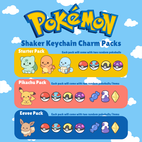 Shaker Keychain Charm Packs